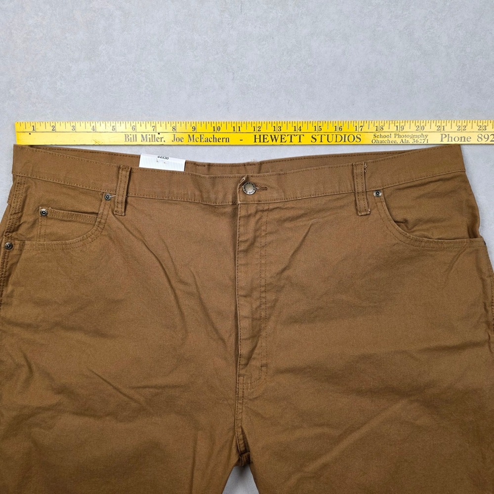 Dickies Mens Duck Carpenter Relaxed Fit Flex Pants 44x30 Brown New With Tags - Picture 8 of 10